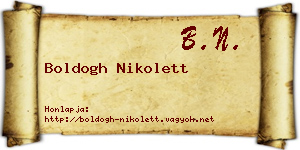 Boldogh Nikolett névjegykártya